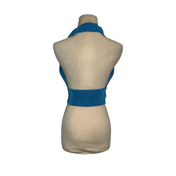 Dealmore blue halter crop top size Medium - Picture 2 of 16